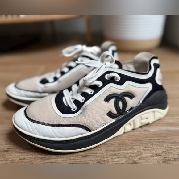 CHANEL Shoes - Authentic CHANEL White and Black Active Sneakers